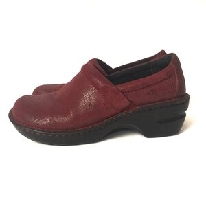 B.o.c Born Concepts Burgandy Red Leather Peggy Casual C Slip-On Mules Size 7.5 M